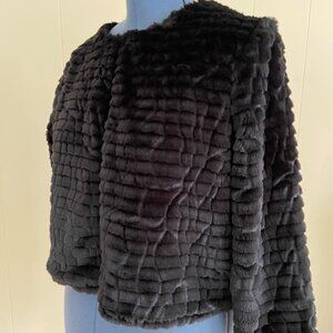 Calvin Klein Black Faux Fur Jacket. Long Sleeve XL